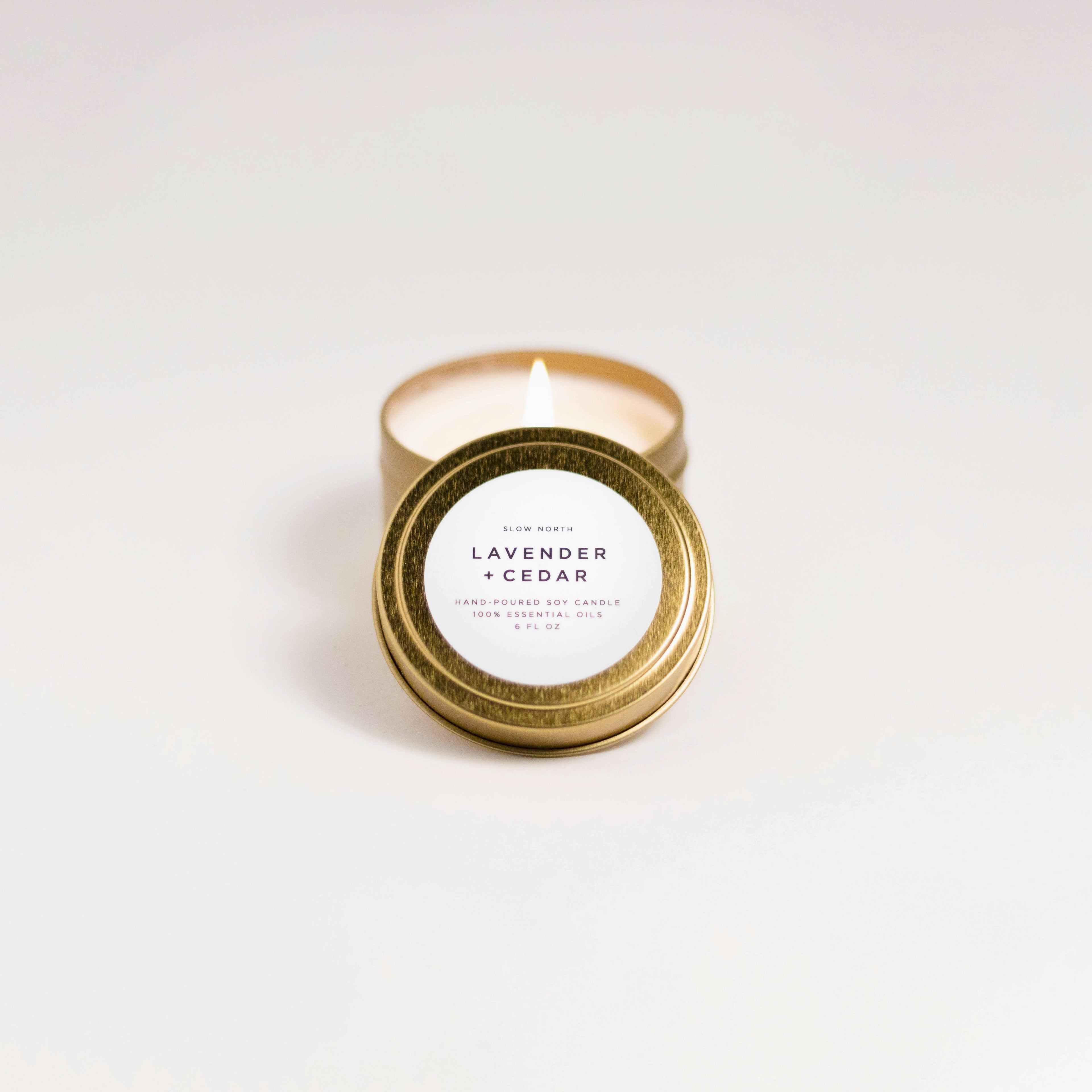 Travel Tin Candles | Lavender + Cedar (6 oz.)