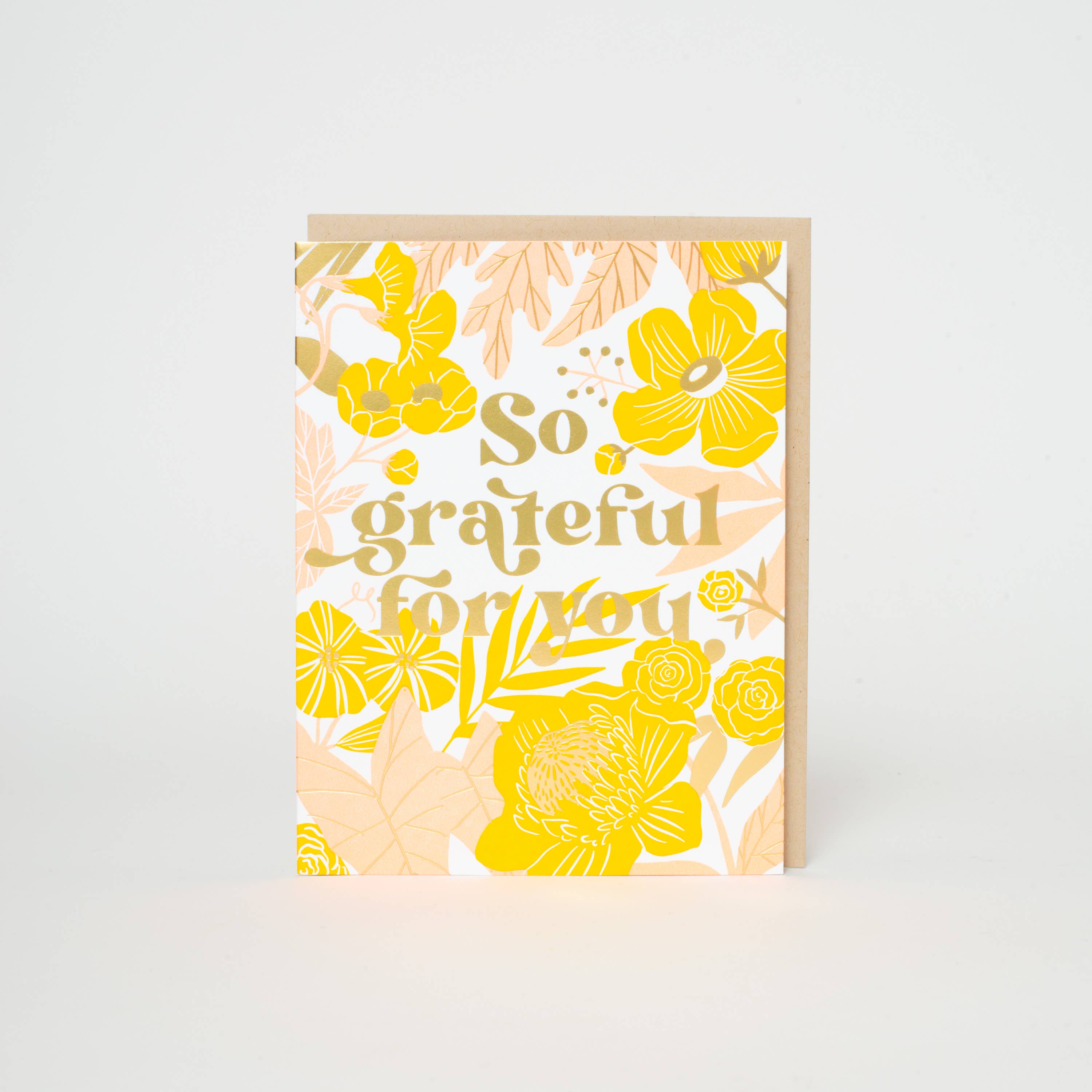 Grateful For You Floral Letterpress Greeting Card by Hello!Lucky