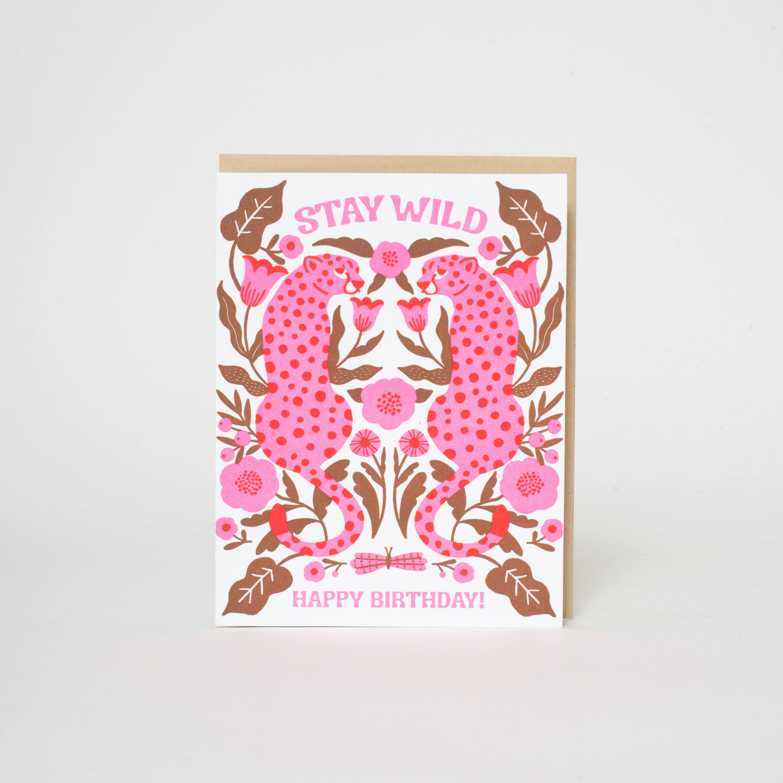 Birthday Stay Wild Leopards Letterpress Greeting Card by Hello!Lucky