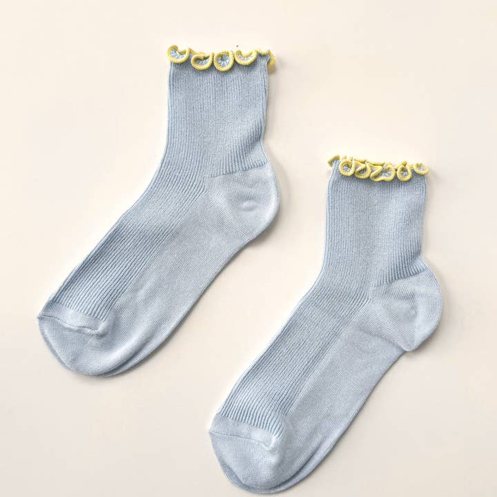 Petite Ruffled Modal Socks