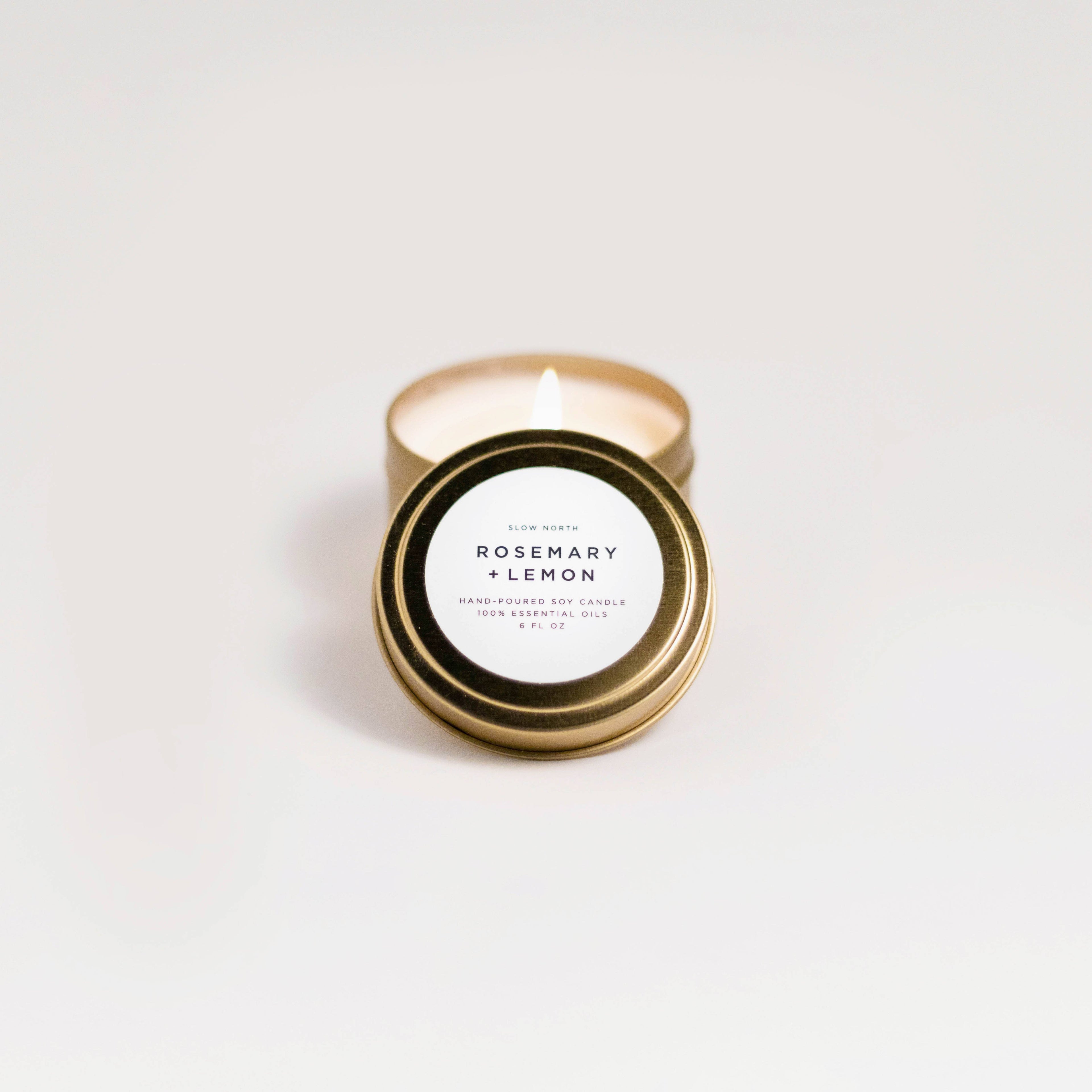 Travel Tin Candles | Rosemary + Lemon (6 Oz)