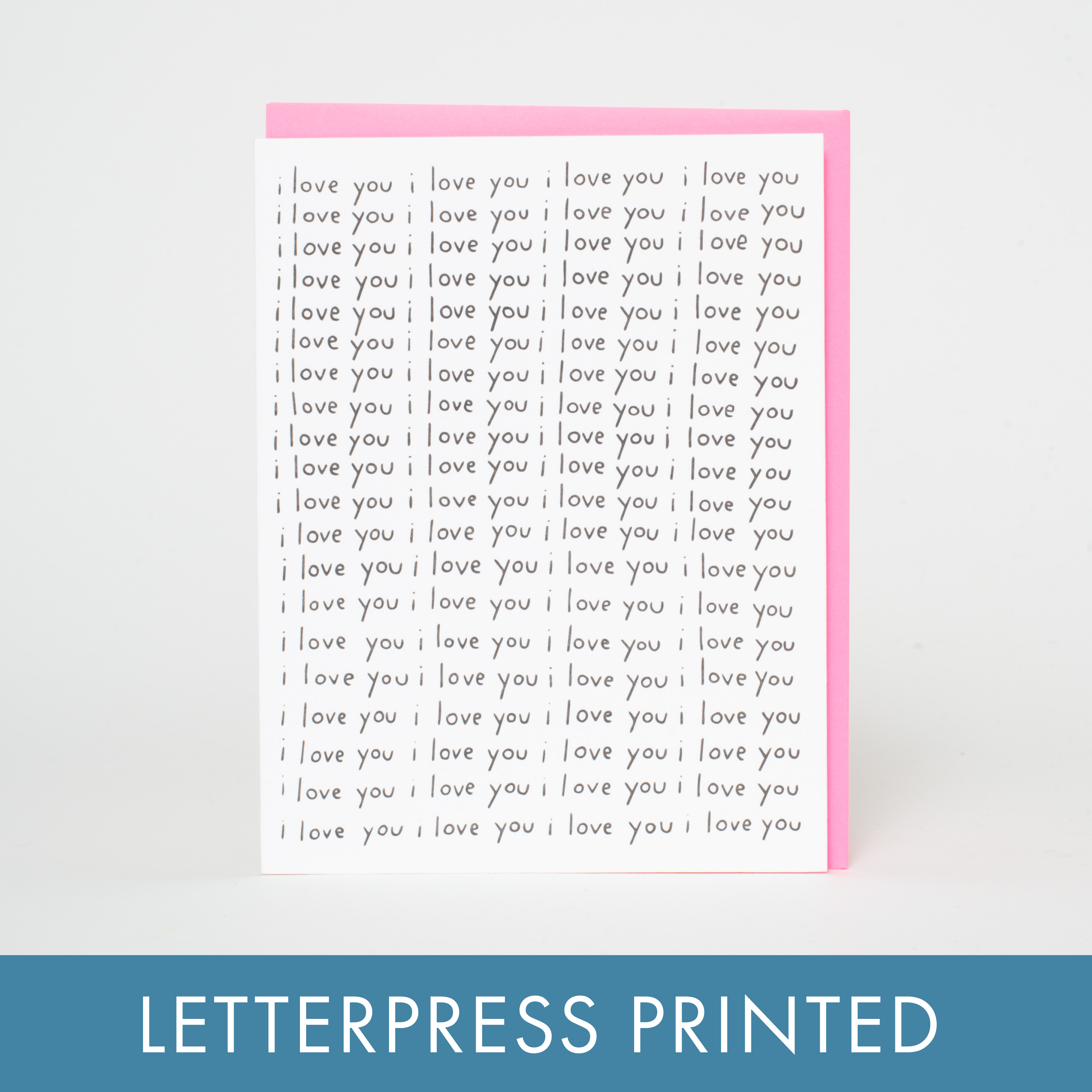 I Love You on Repeat Letterpress Greeting Card by Ashkahn