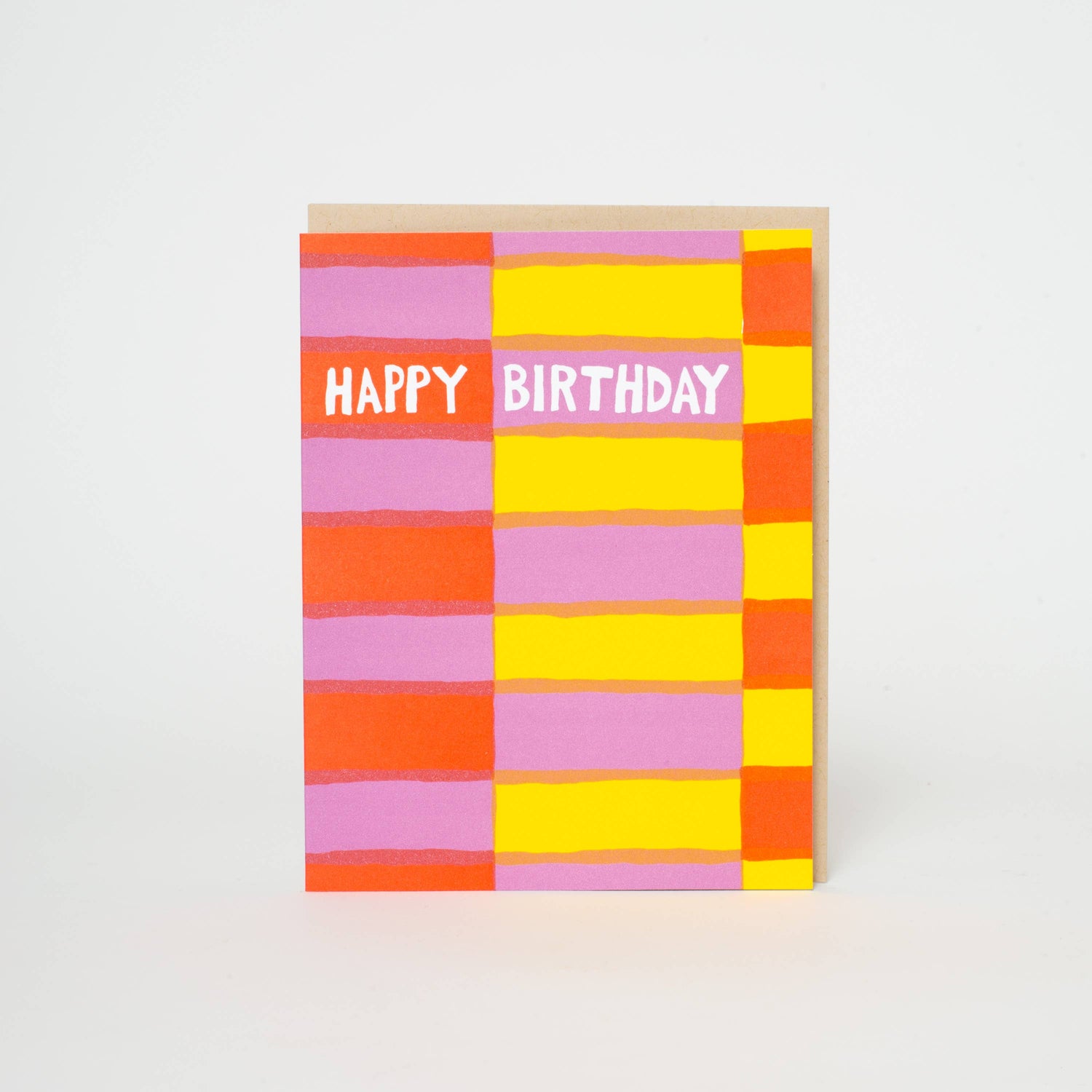 Birthday Fruit Stripe Letterpress Greeting Card by Egg Press