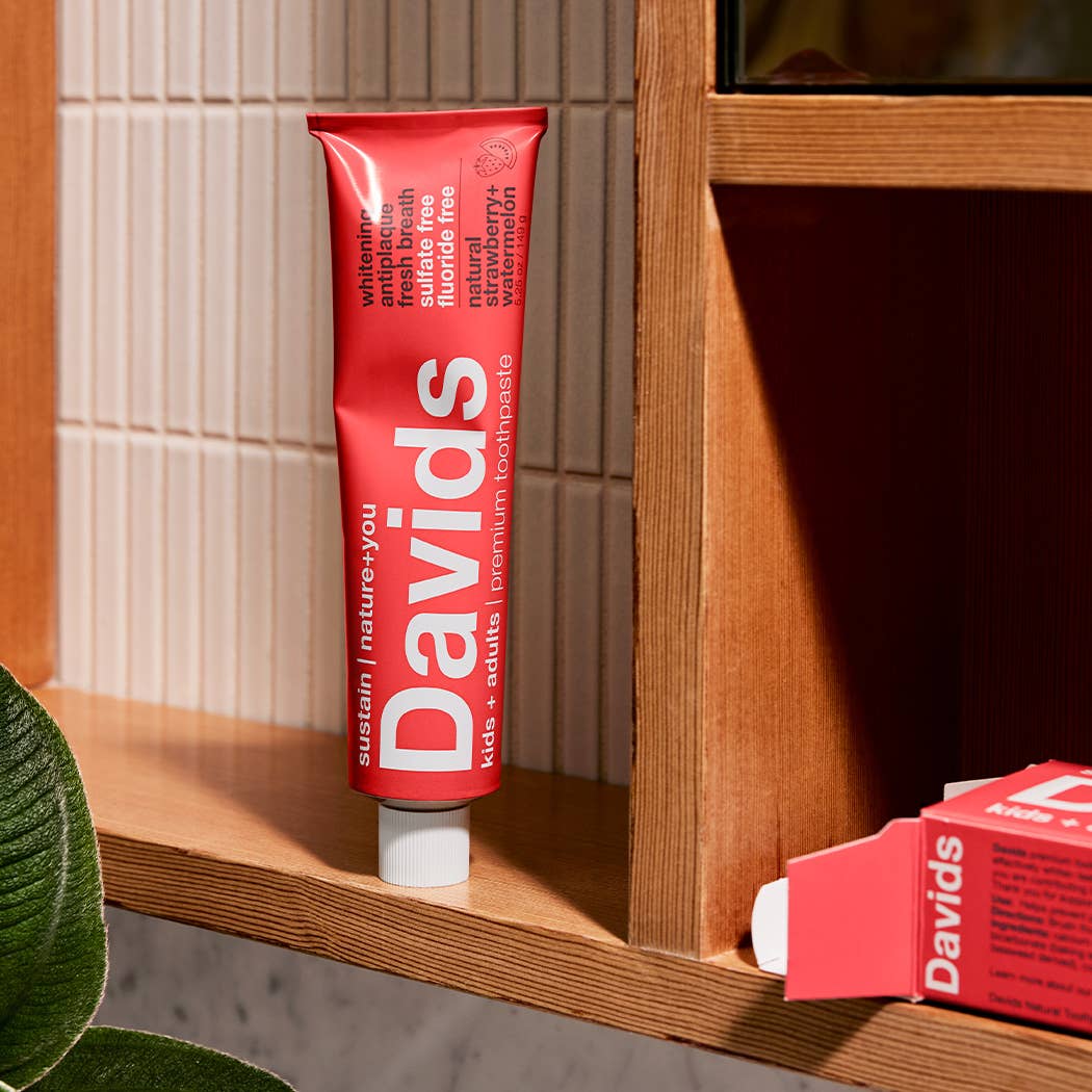 Davids kids+adults premium toothpaste/strawberry watermelon