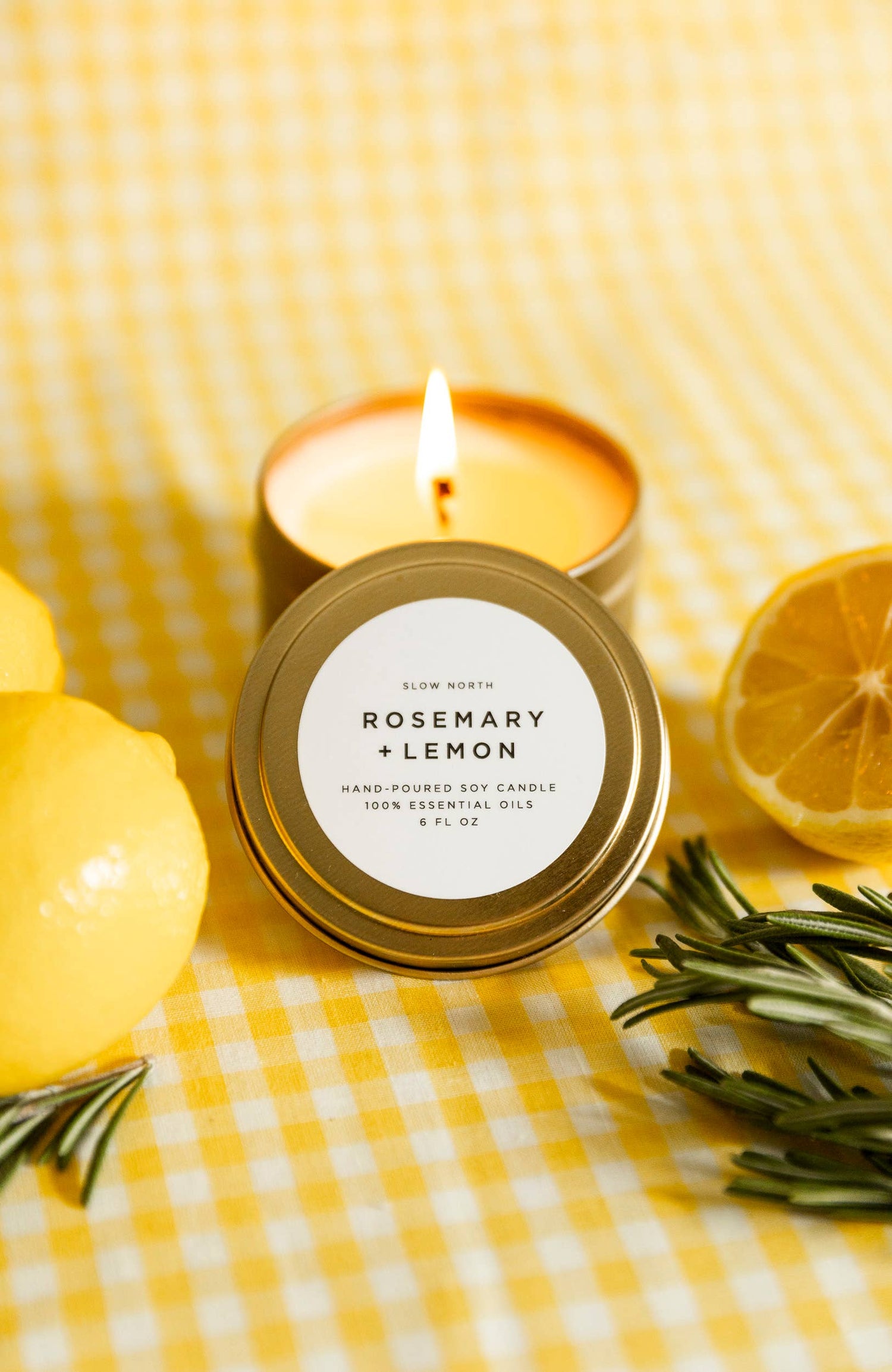 Travel Tin Candles | Rosemary + Lemon (6 Oz)
