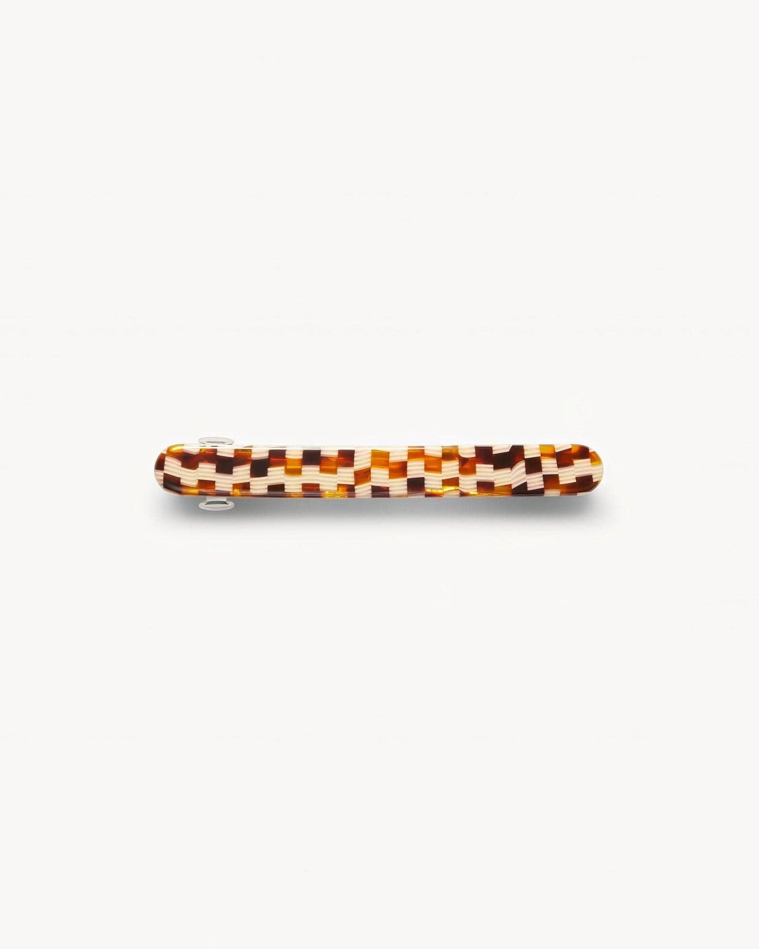 Midi Paris Barrette in Tortoise Checker