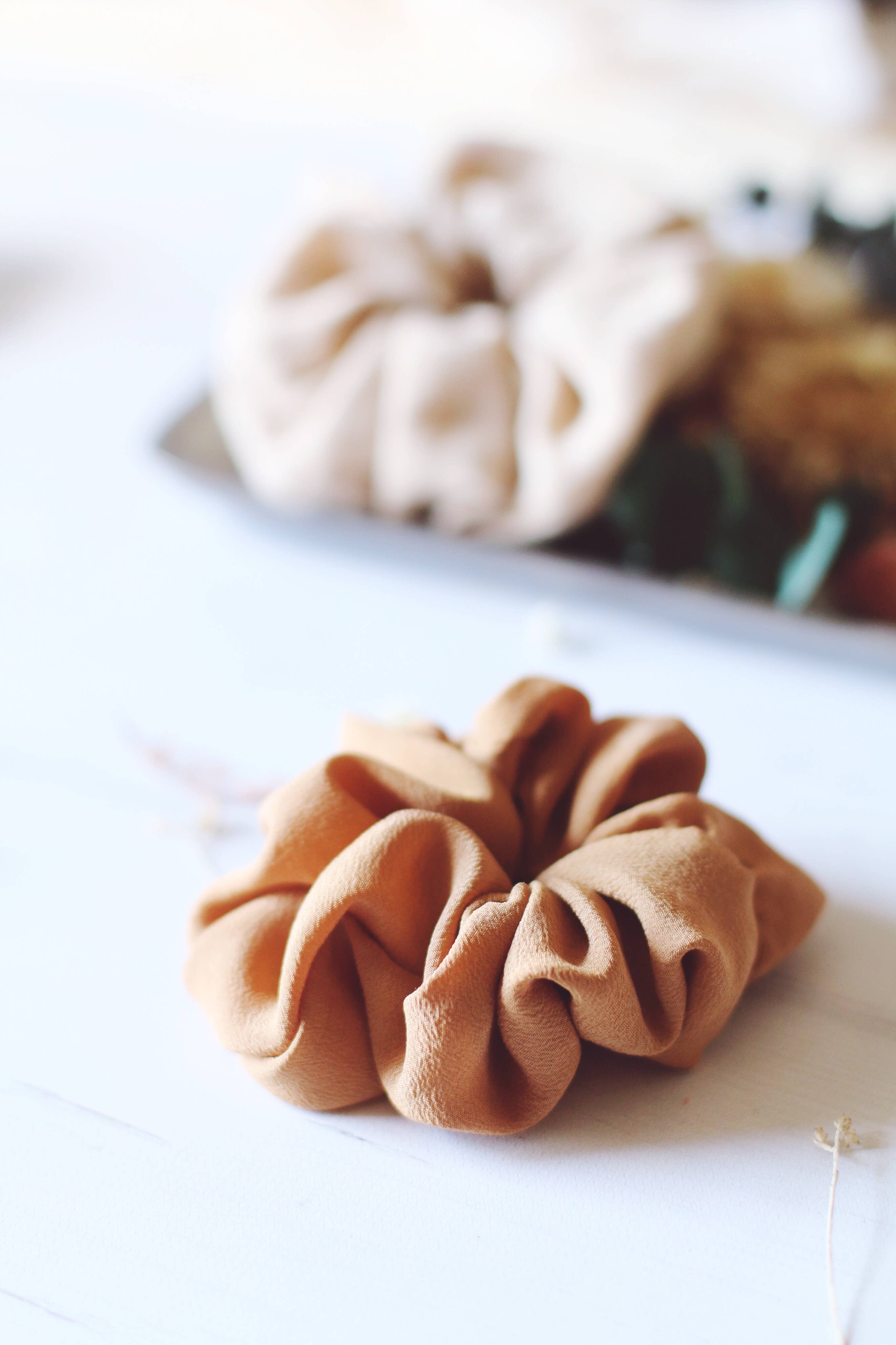 Plant dyed Plastic free silk scrunchy