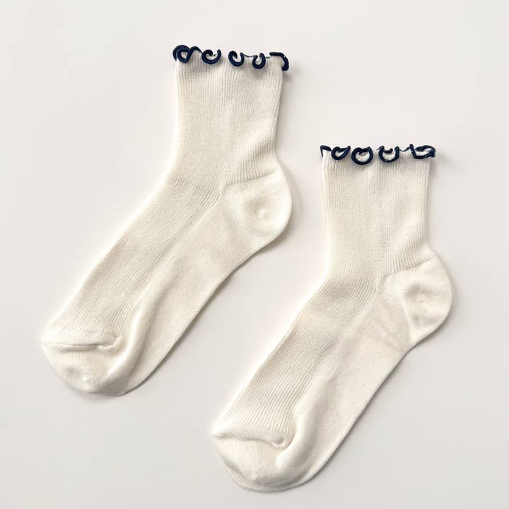 Petite Ruffled Modal Socks