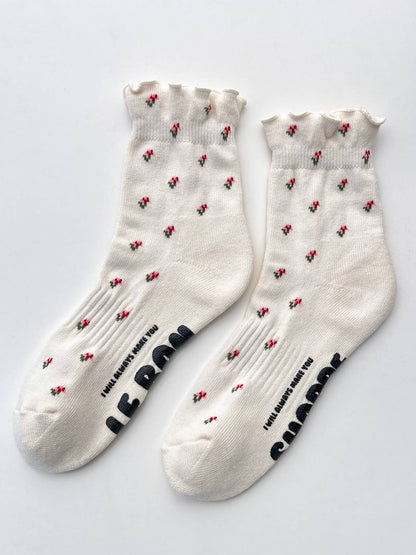 Petal Ruffled Hugger Crew Socks