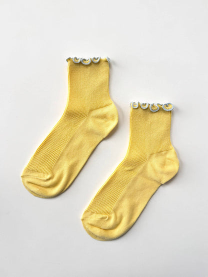 Petite Ruffled Modal Socks