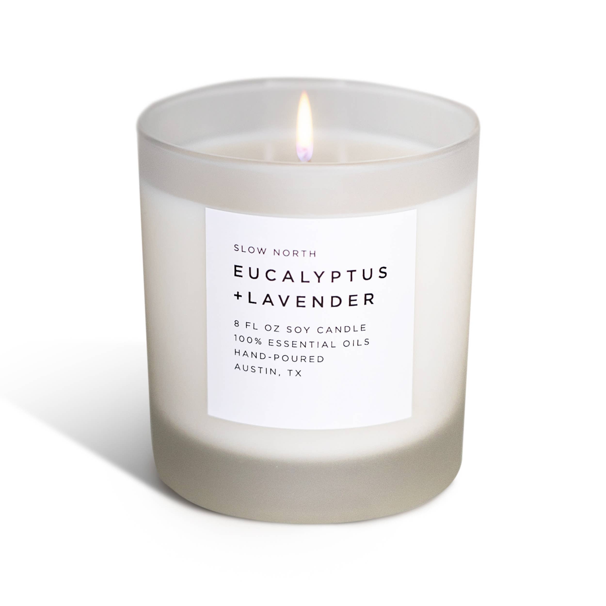 Eucalyptus + Lavender Non-Toxic Soy Candle, Essential Oils, Holiday Favorite
