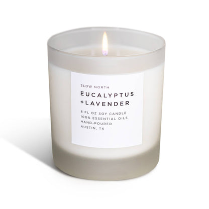Eucalyptus + Lavender Non-Toxic Soy Candle, Essential Oils, Holiday Favorite