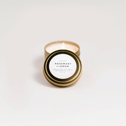 Travel Tin Candles | Rosemary + Lemon (6 Oz)