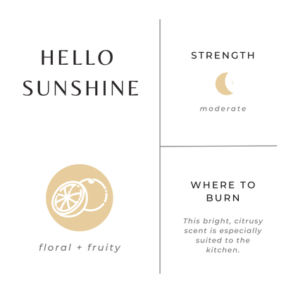Hello Sunshine (Grapefruit, Geranium, Lime) Non-Toxic Candle