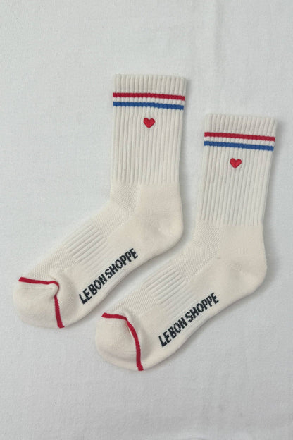 Embroidered Boyfriend Socks (wholesale)