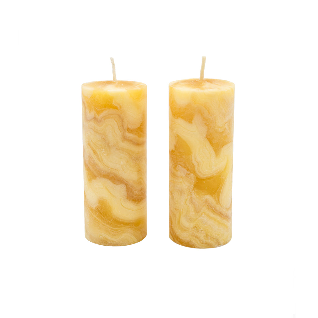 Natural Beeswax Marbled Votive Candles